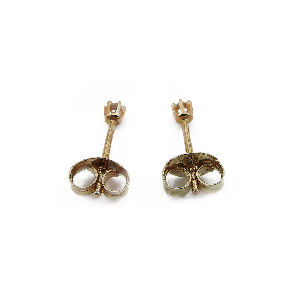 Kultaiset sirot kirkaskiviset 2.5mm korvakorut tappi RO #1