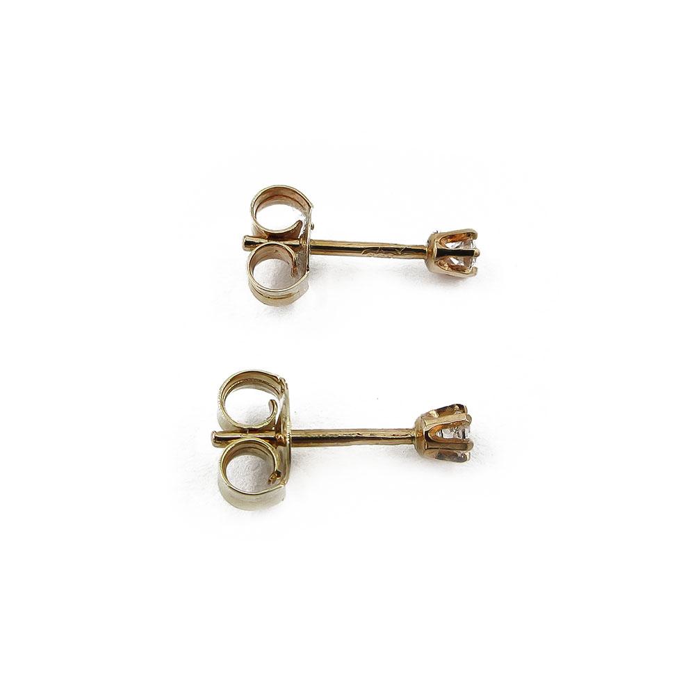 Kultaiset sirot kirkaskiviset 2.5mm korvakorut tappi RO #2