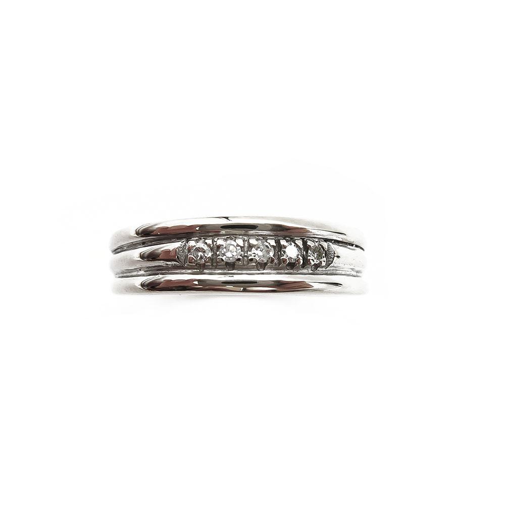 Valkokultainen levenevä timanttisormus 0,10ct 19,5mm #1