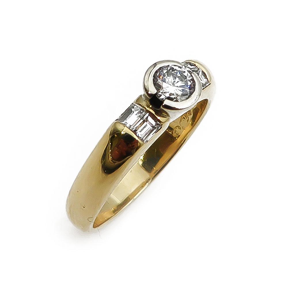 18K briljantti timanttisormus 17mm 0,45ct #0