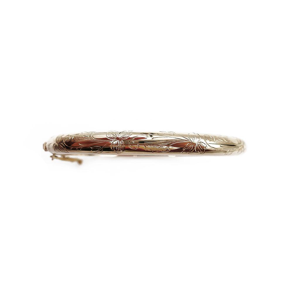 Lehdykkäkuvioinen 5,9mm rannerengas 61mm #1