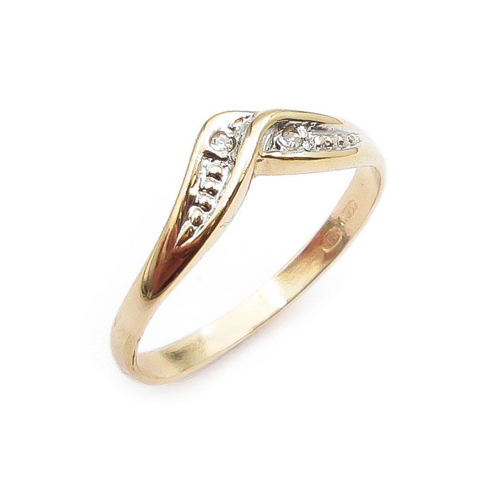 Kultainen timanttisormus yht. 0,005ct koko 16- #0