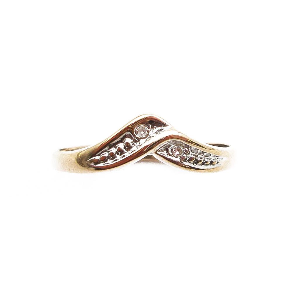 Kultainen timanttisormus yht. 0,005ct koko 16- #1