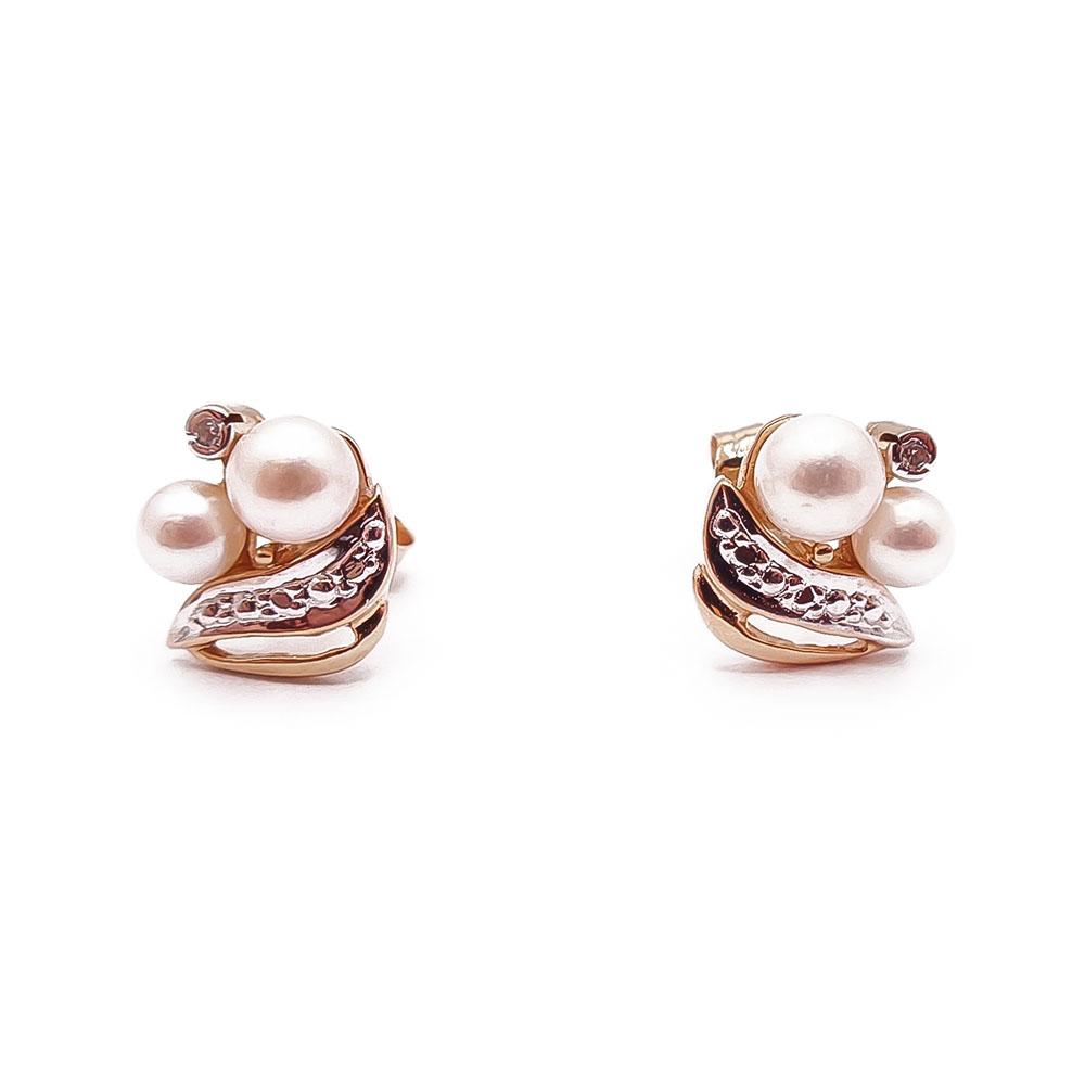 Kultaiset helmikorvakorut tim.0,01ct #0