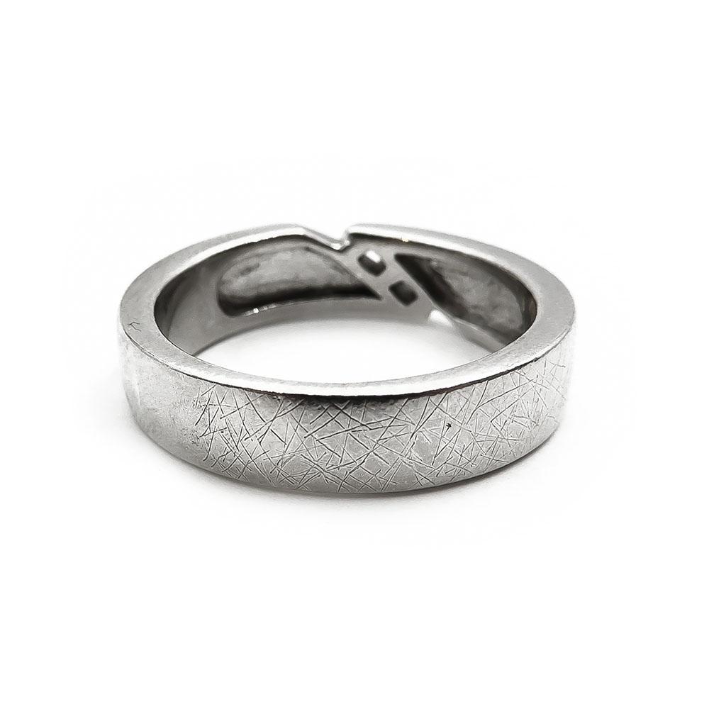 Hopeinen kuvioitu sormus zirkoneilla 17,50mm #2