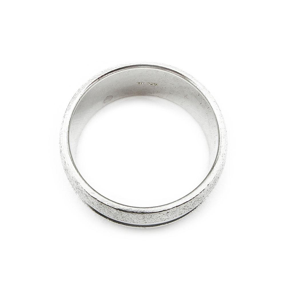 Leveä hopeasormus 8mm pp matta/3 pp kirkas 17 VR #2