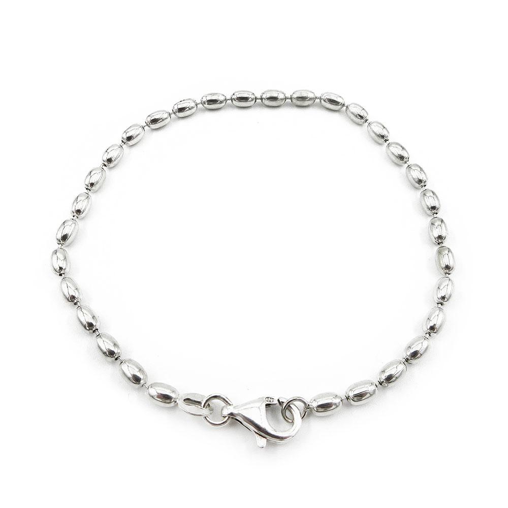 Hopeinen oliiviranneketju 3mm 19cm #1
