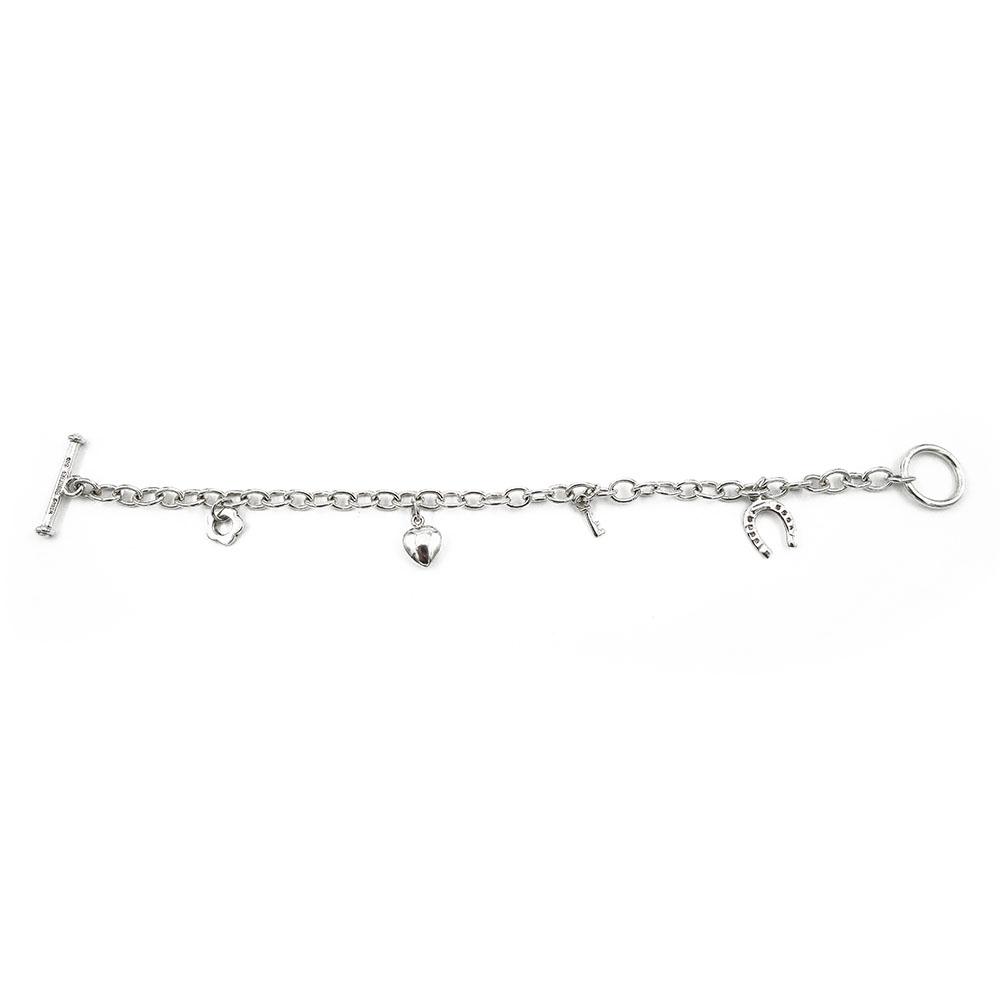 Hopeinen maskottiranneketju salpalukolla 17,5cm #2