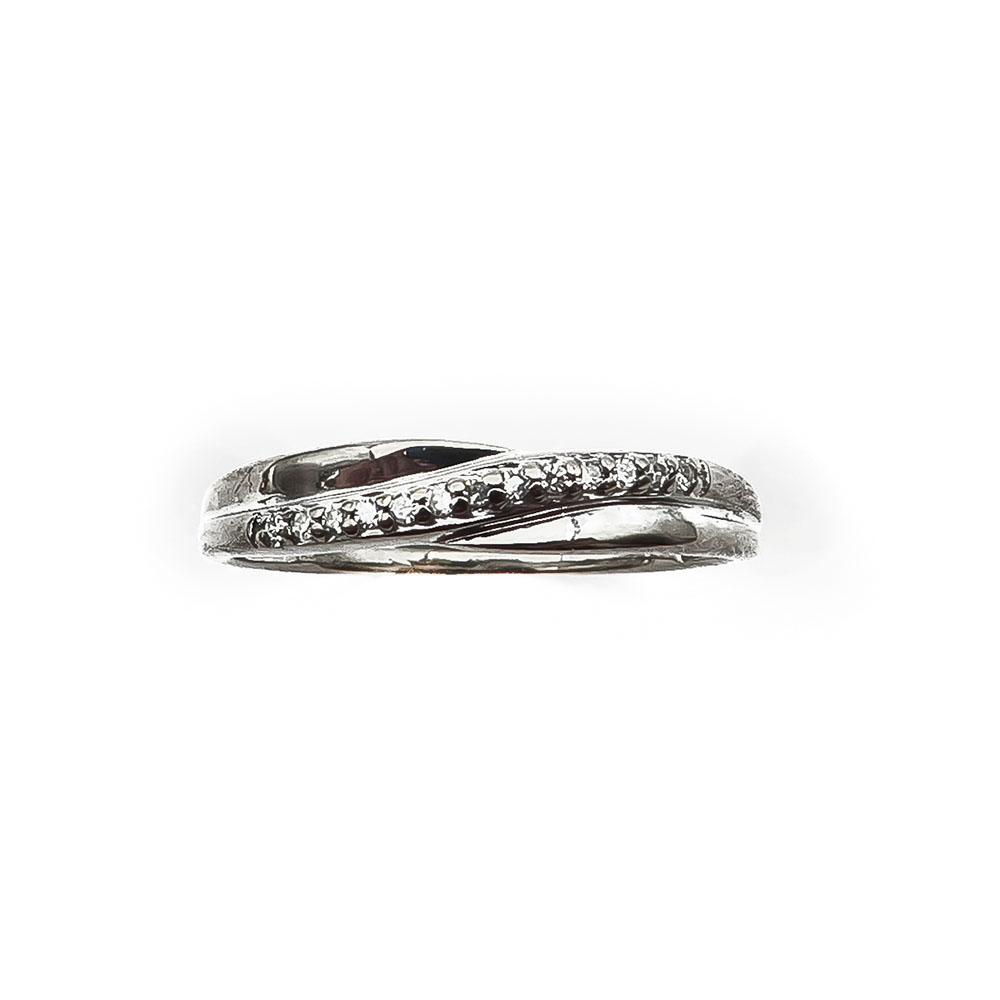 Valkokultainen timanttisormus 17,5mm 13x0,005ct #1