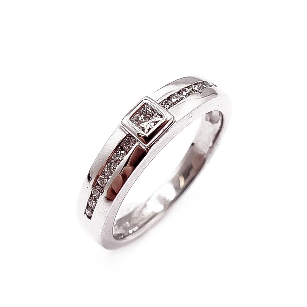 Valkokultainen timanttisormus 16mm v.2011 yht. 0,19ct #0