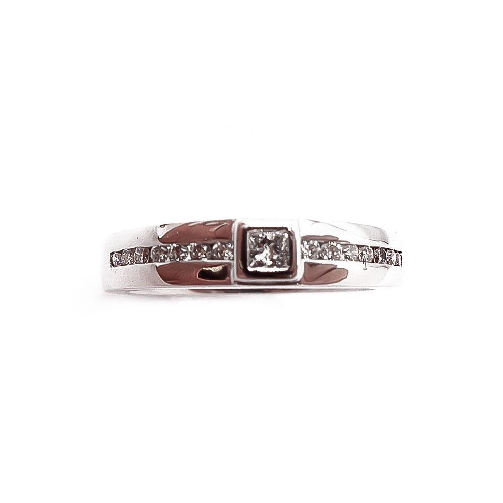 Valkokultainen timanttisormus 16mm v.2011 yht. 0,19ct #1