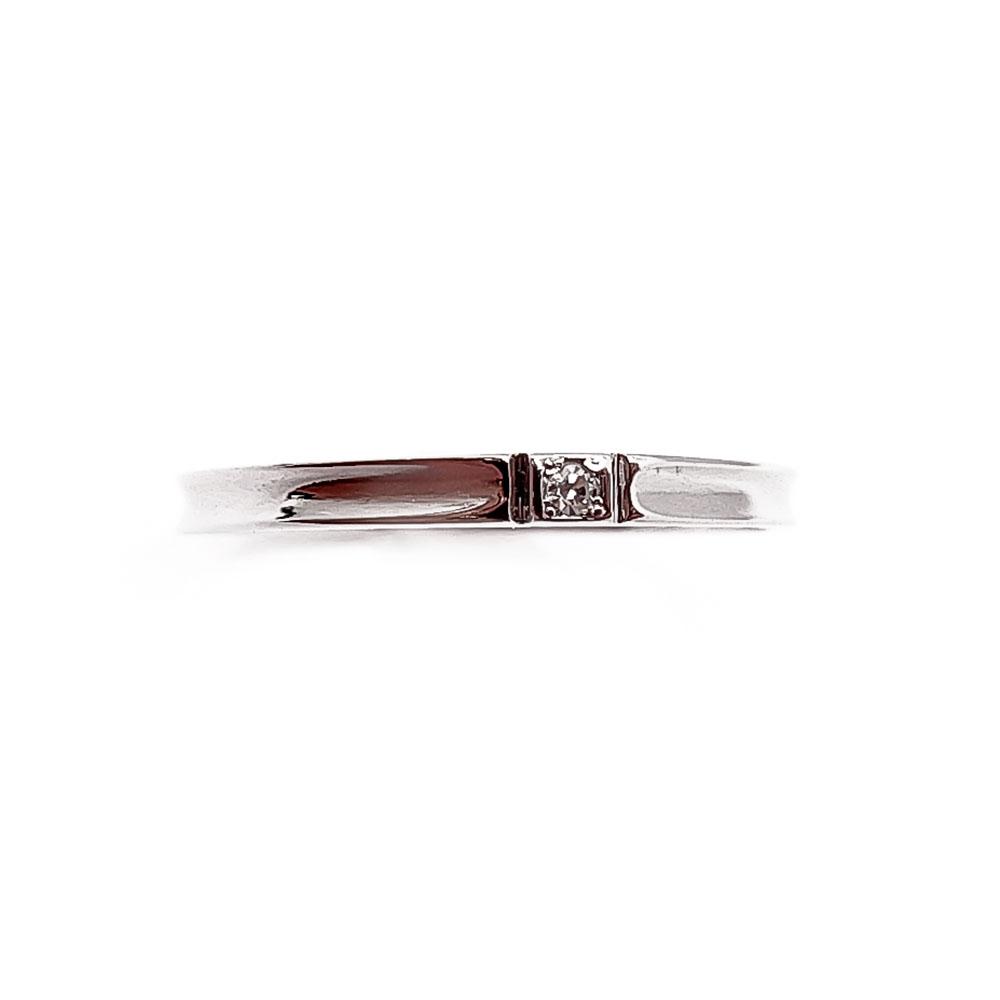 Valkokultainen timanttisormus 0,01ct 16,5mm v.-79 #1