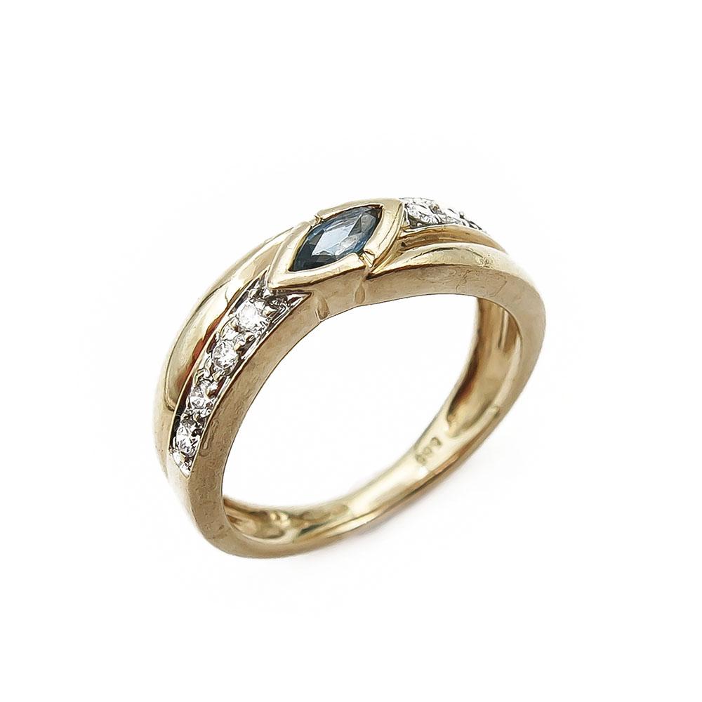 Timanttisinisafiiri sormus 0,12ct 16,25mm #0