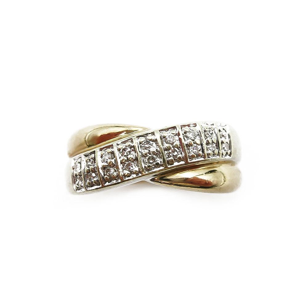 Timanttisormus 0,09ct valkokultaistutuksella 17mm #1