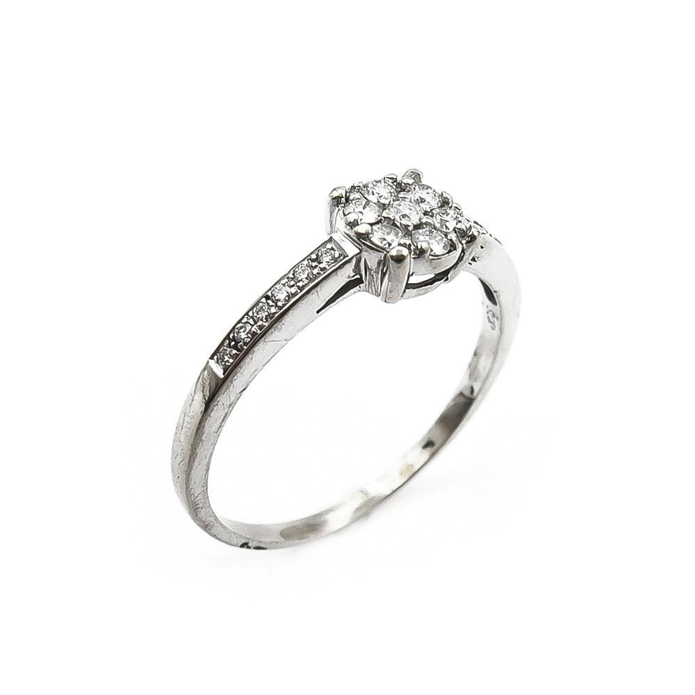 9k Timanttisormus 0,18ct 16,75mm #0