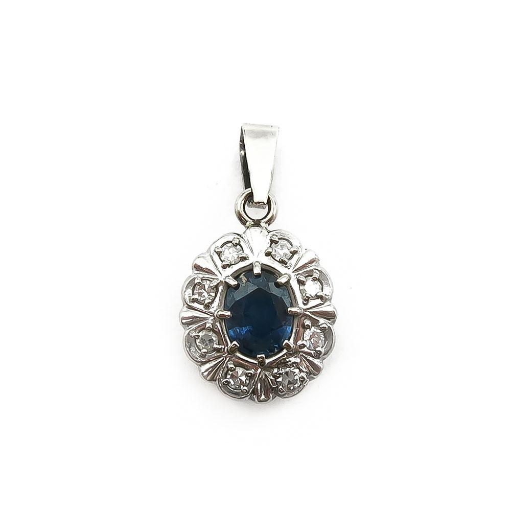 Valkokultainen timantti diana sinisafiiririipus 0.04ct #0