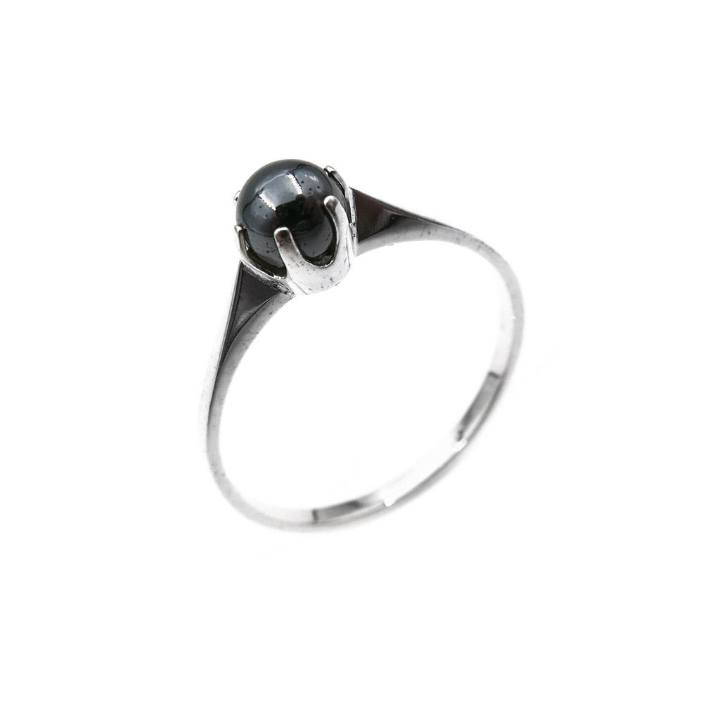 Hopeinen hematiittisormus 18,75 5mm #0