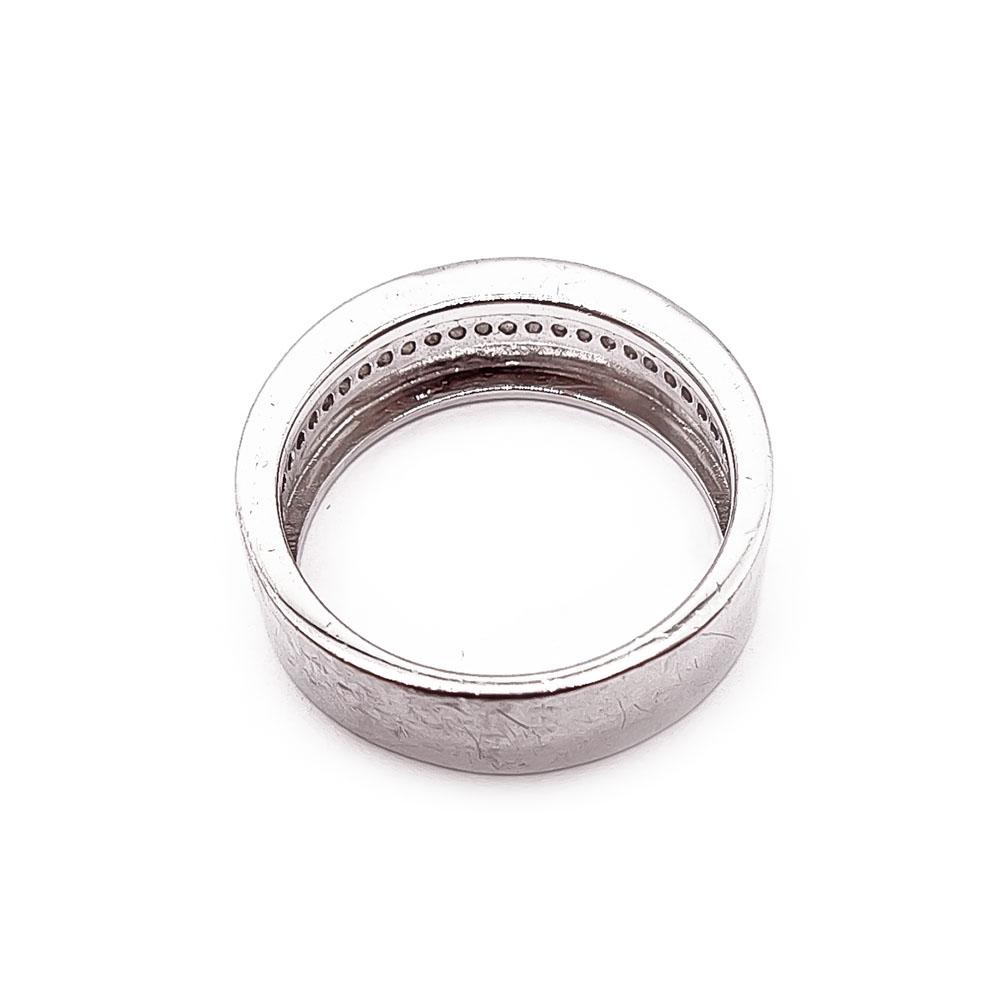 Hopeinen sormus cz 17mm #2