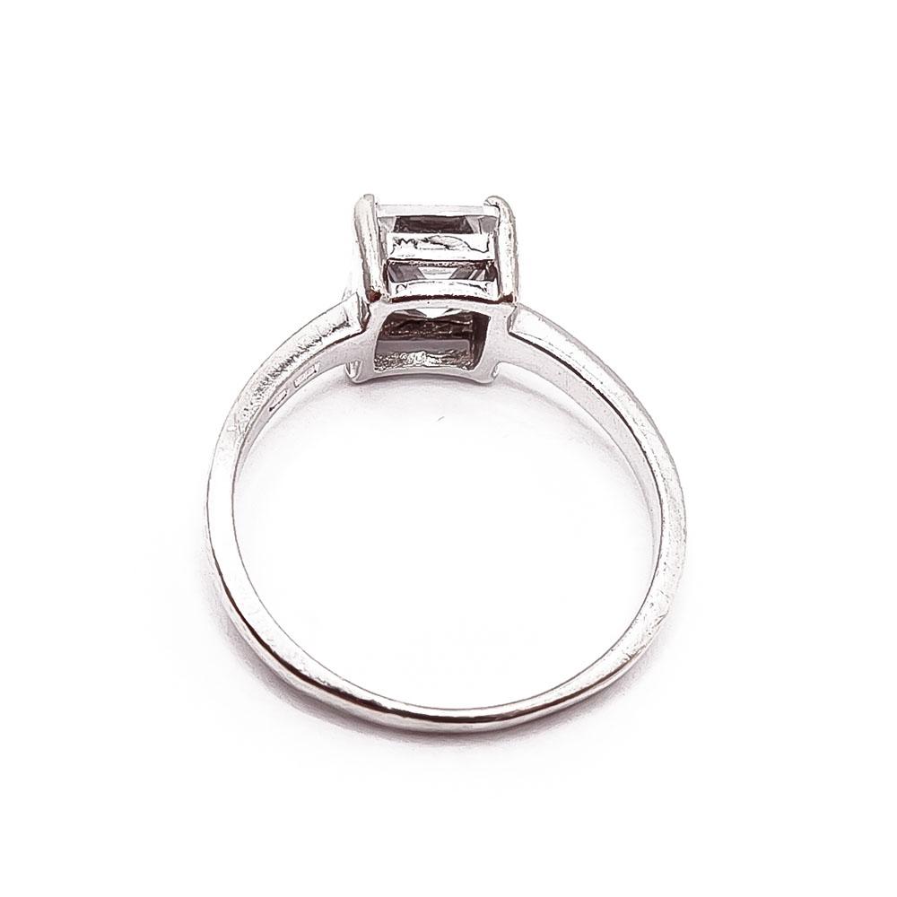 Hopeinen sormus cz 17,5mm #2