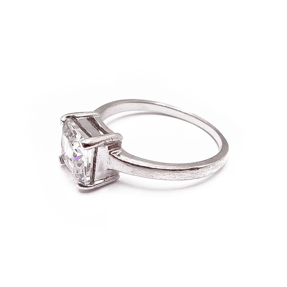 Hopeinen sormus cz 17,5mm #3