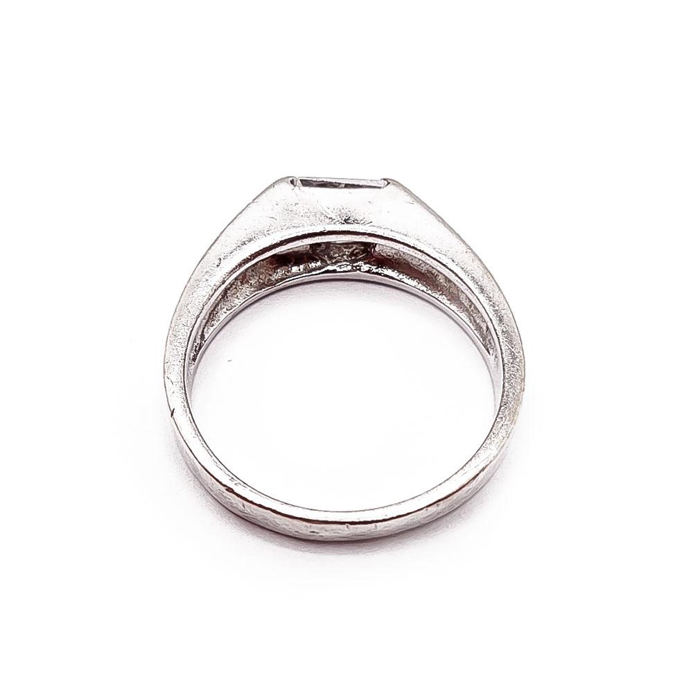 Hopeinen sormus cz 17mm #2