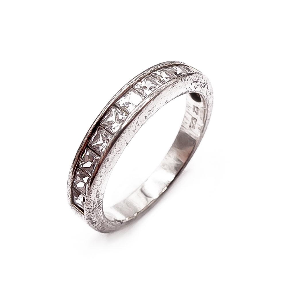 Hopeinen sormus cz 18.5mm #0