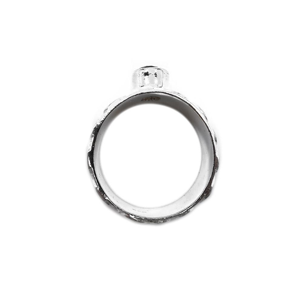 Näyttävä hopeasormus, lila kivi koko 18,75 lev.10mm #2