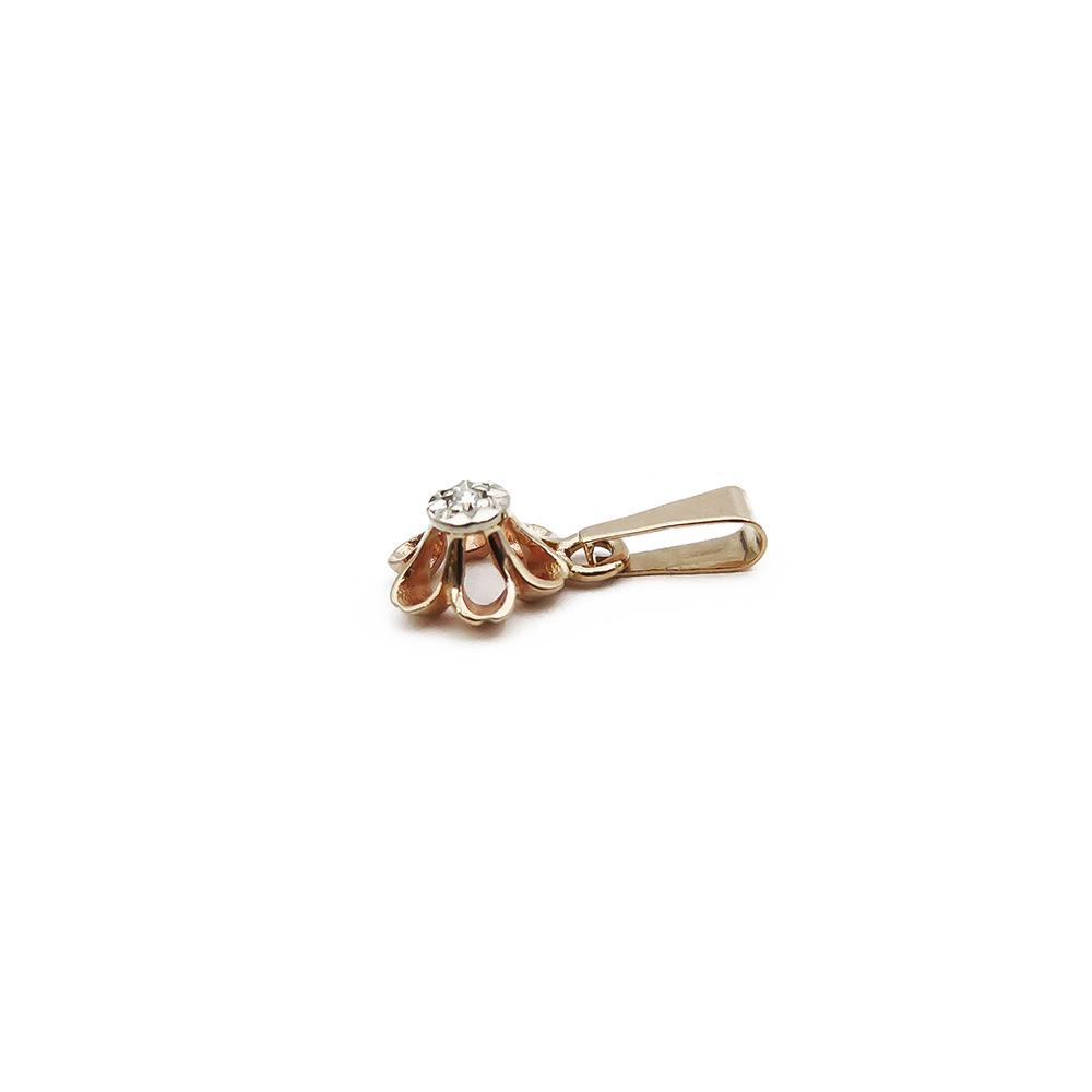 Kultainen kukkatimantti riipus 0,005ct VEL #1