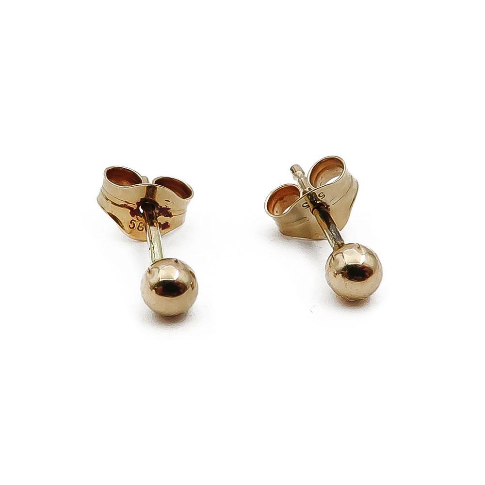 kultaiset pallo korvakorut 3 mm #0