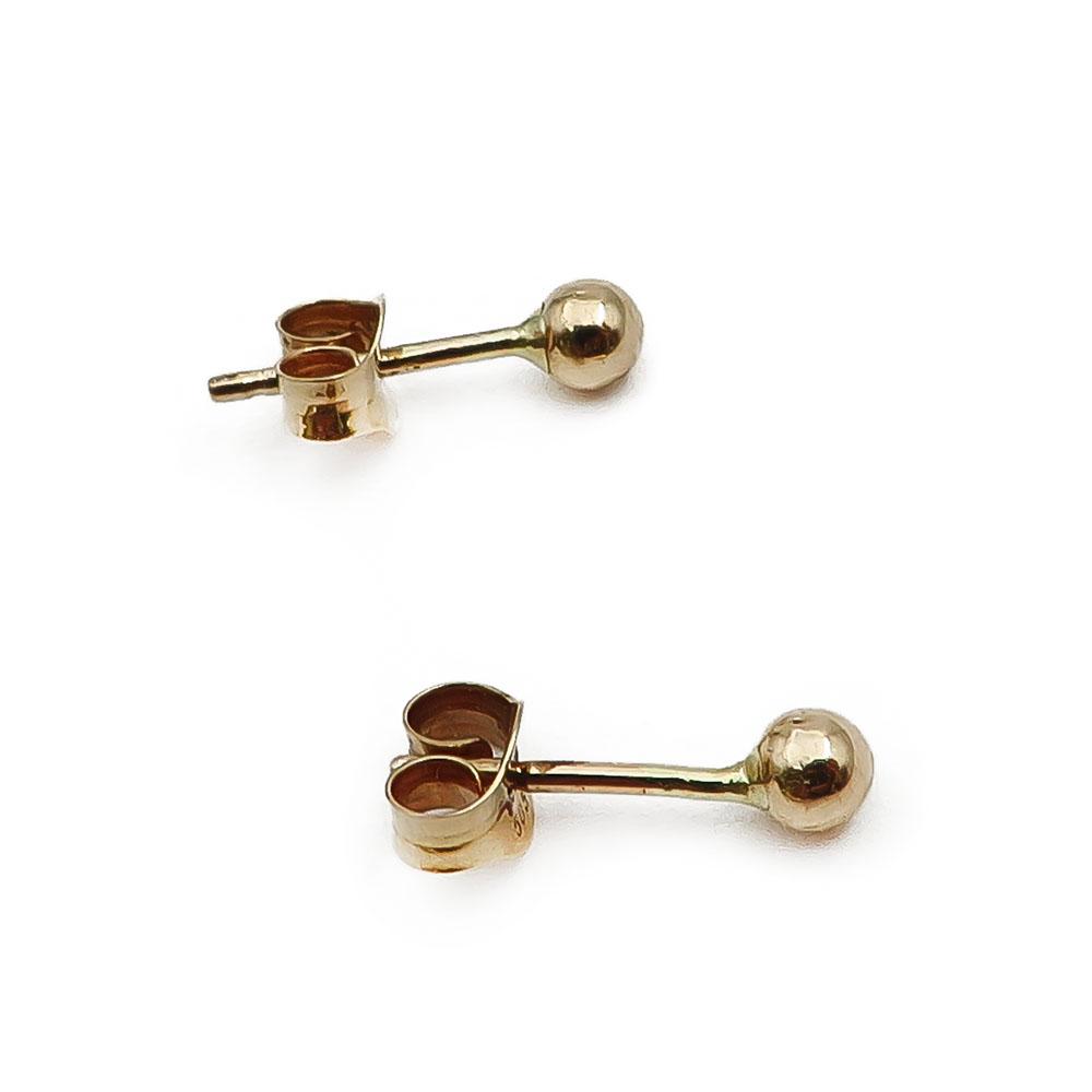 kultaiset pallo korvakorut 3 mm #1