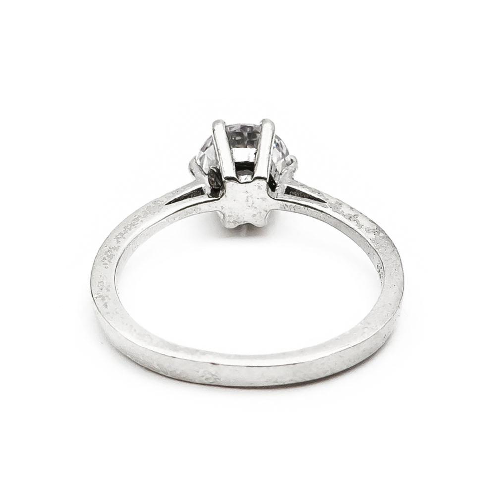 Hopeinen sormus zirkonia18mm #2