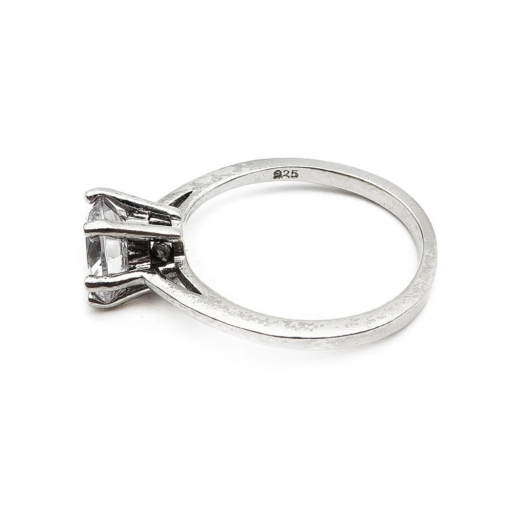 Hopeinen sormus zirkonia18mm #3