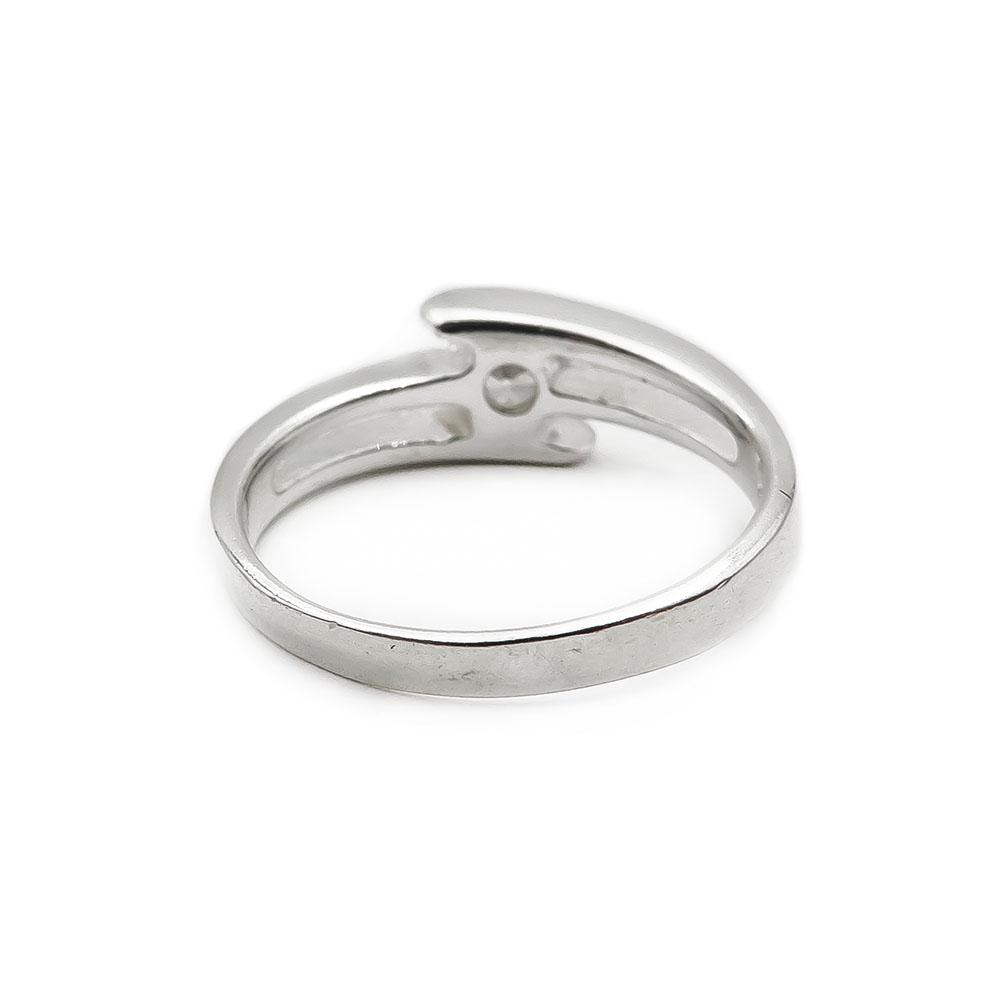Hopeinen sormus zirkonia 17,25mm #2