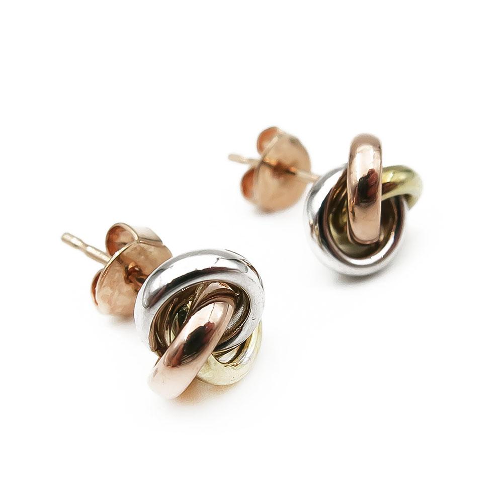 Kelta/valko/punakulta korvakorut tapilla 8mm #1