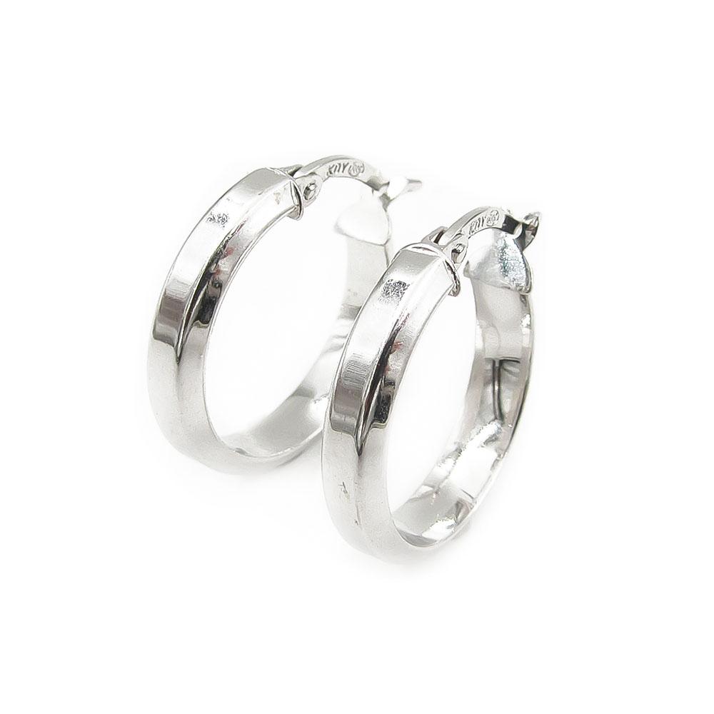 Valkokultaiset korvarenkaat halk.18mm, lev. 3,5mm #0