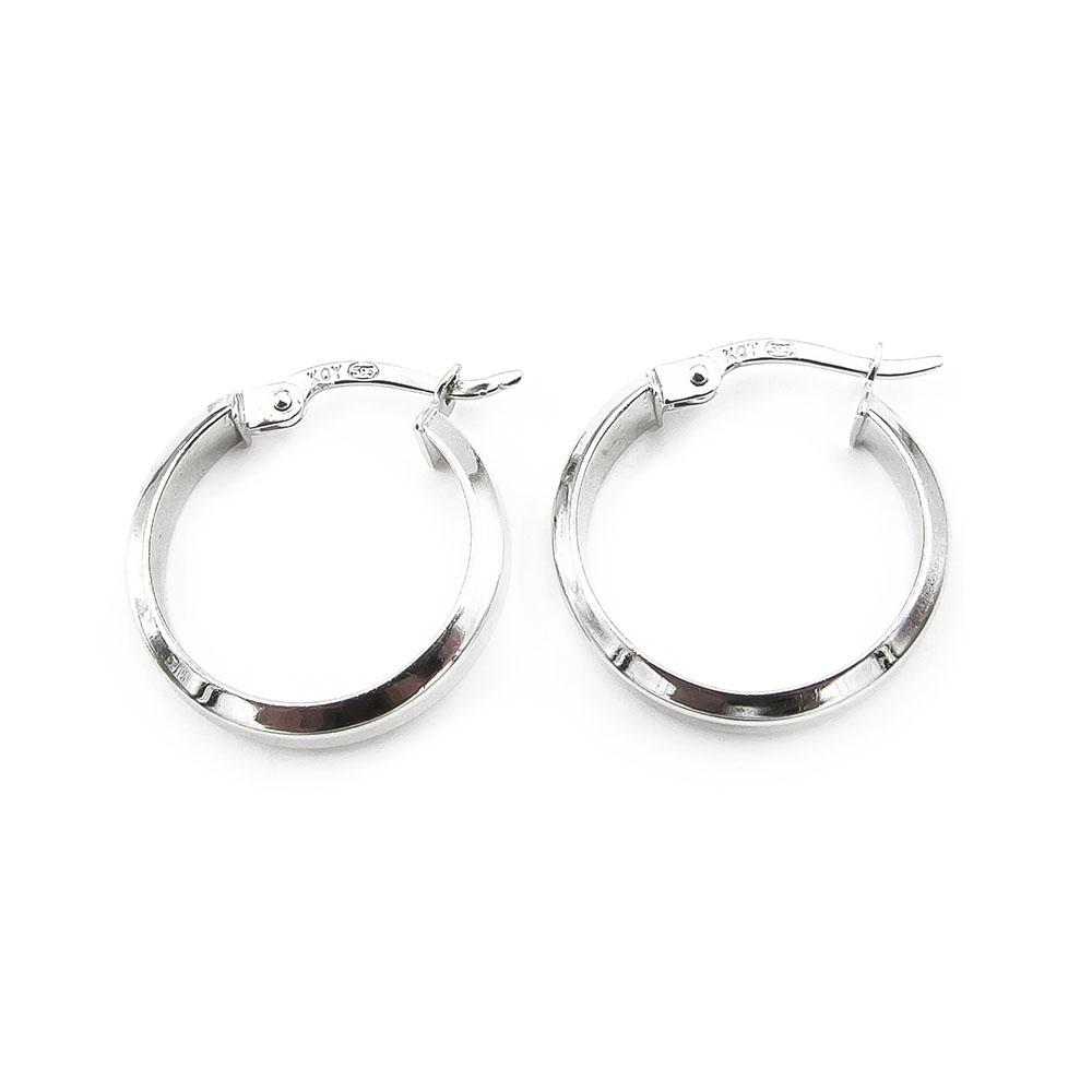 Valkokultaiset korvarenkaat halk.18mm, lev. 3,5mm #1