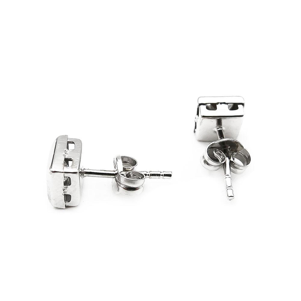 Valkokultaiset korvanapit 5x5mm, kirkas kivi #1