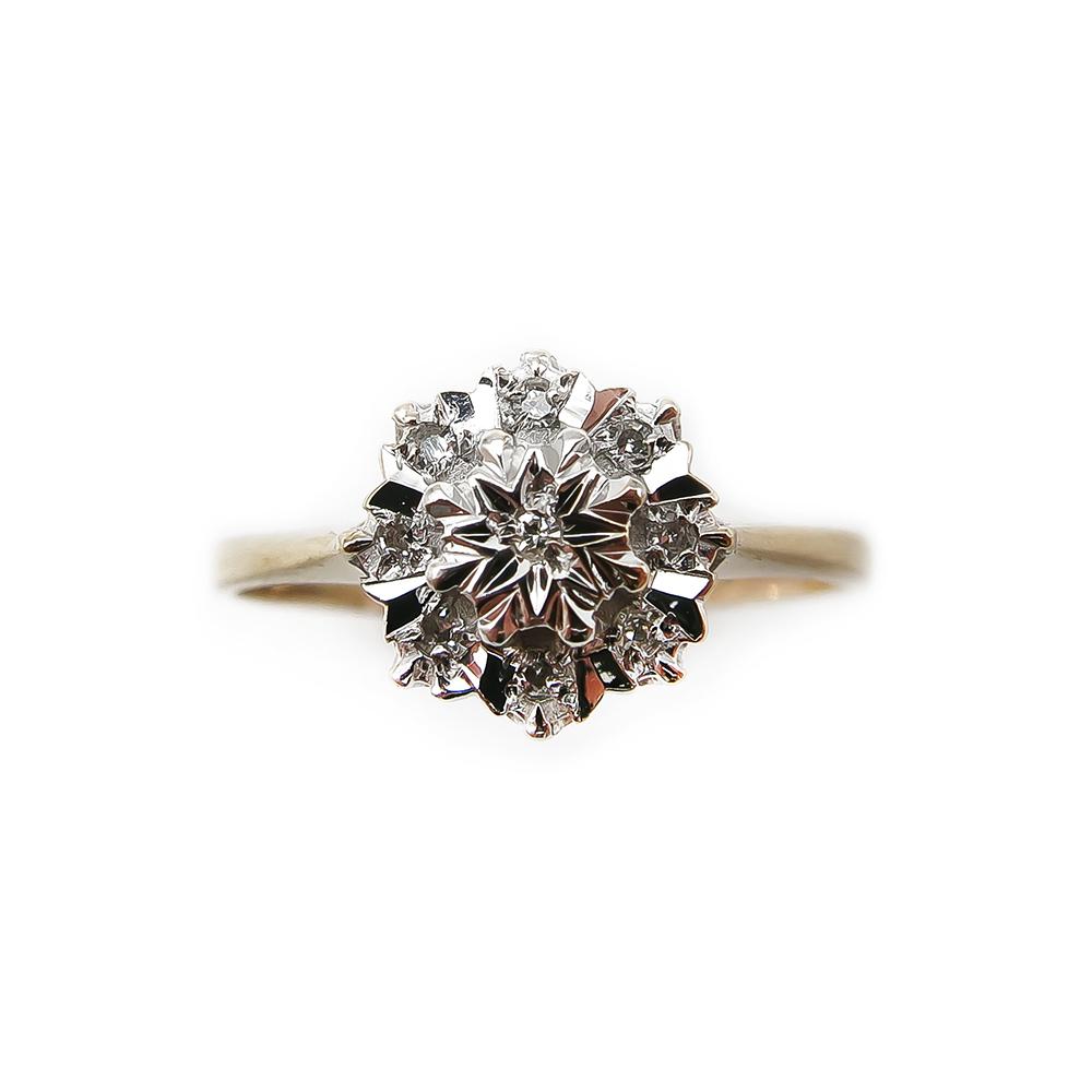 Timanttisormus 0,045ct koko 17,5 #0