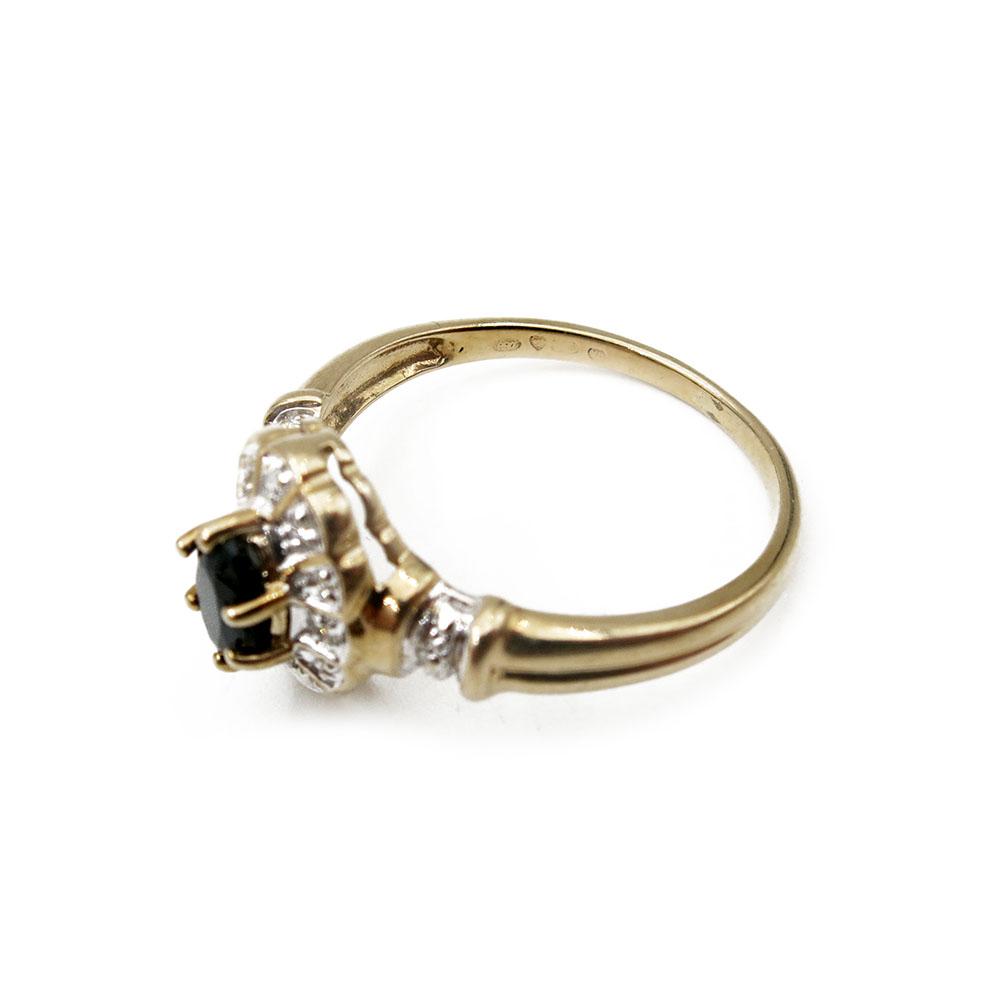 Timantit 0,06ct  ja sinisaf. sormus koko 17,5 v.2000 #3
