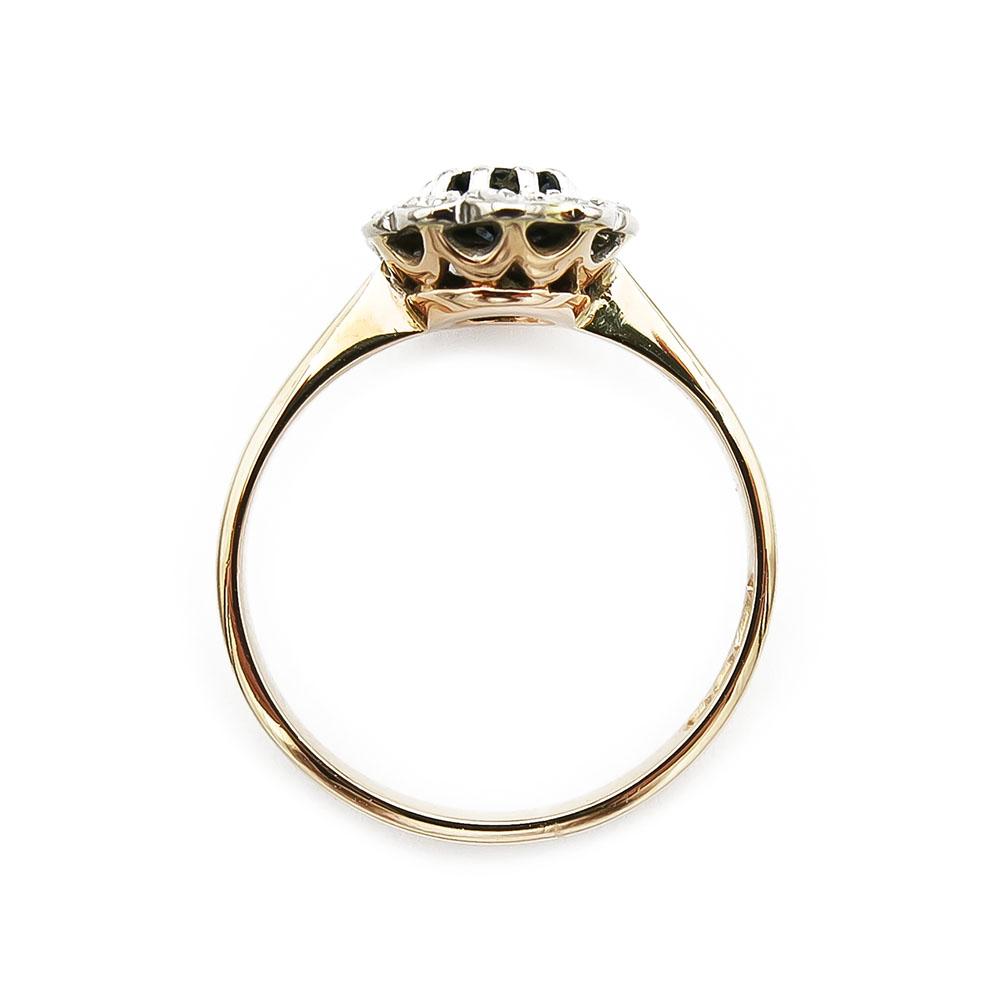 Kultainen Diana timantti-safiirisormus 0.10ct 16,25mm 18k v.-84 #2