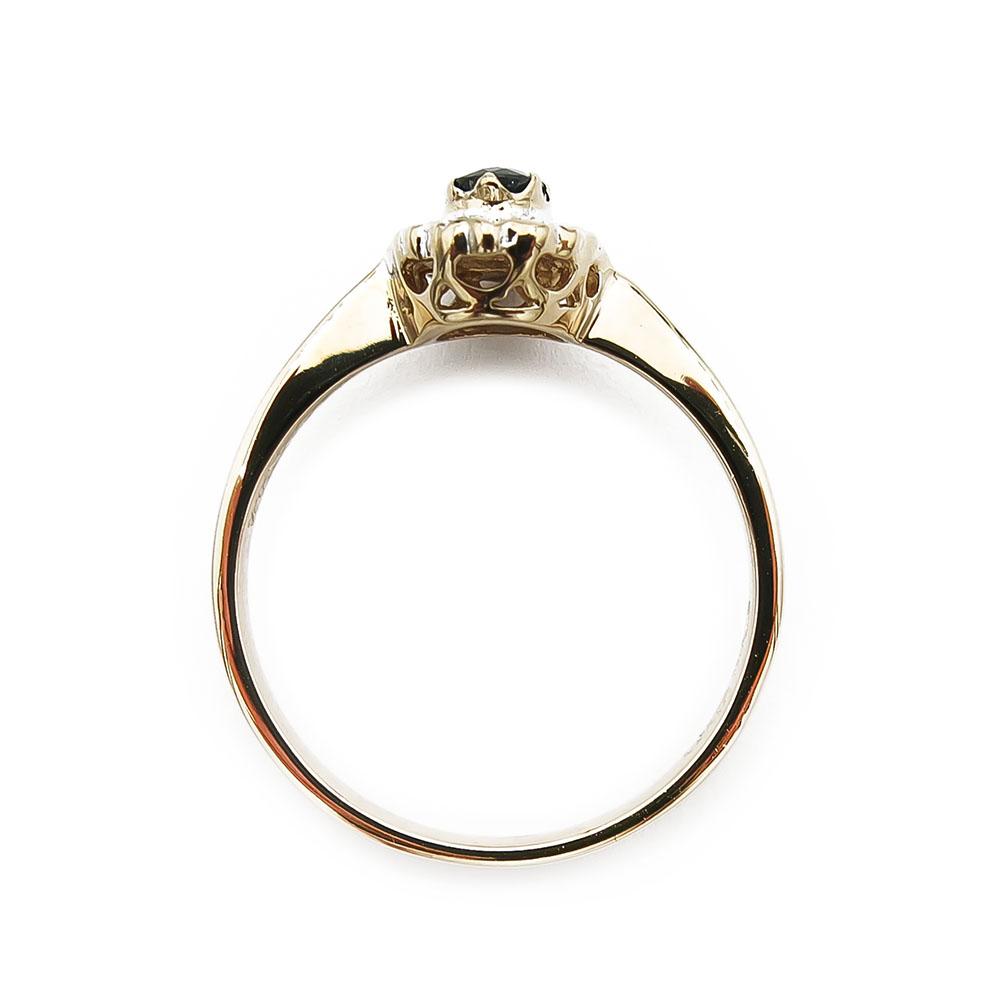 Kultainen Diana safiiri-timanttisormus 0.04ct 17,0mm v.-91 #2