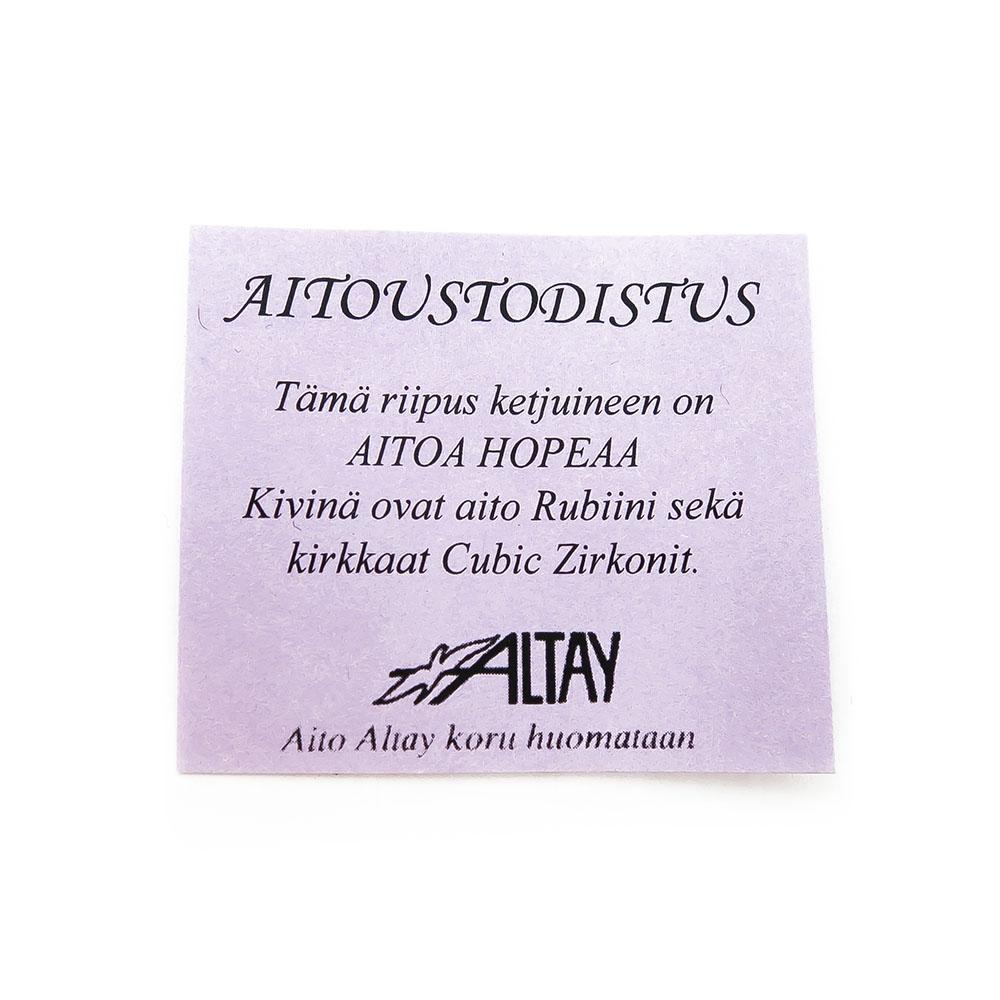 Hopeariipus aidoilla rubiinilla ja zirkonialla 45cm #3