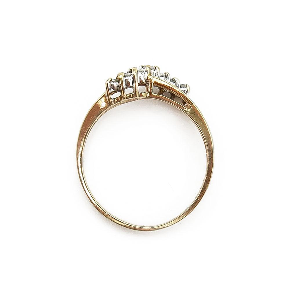 18K Aaltoileva timanttisormus 0,14ct 17,25mm #2