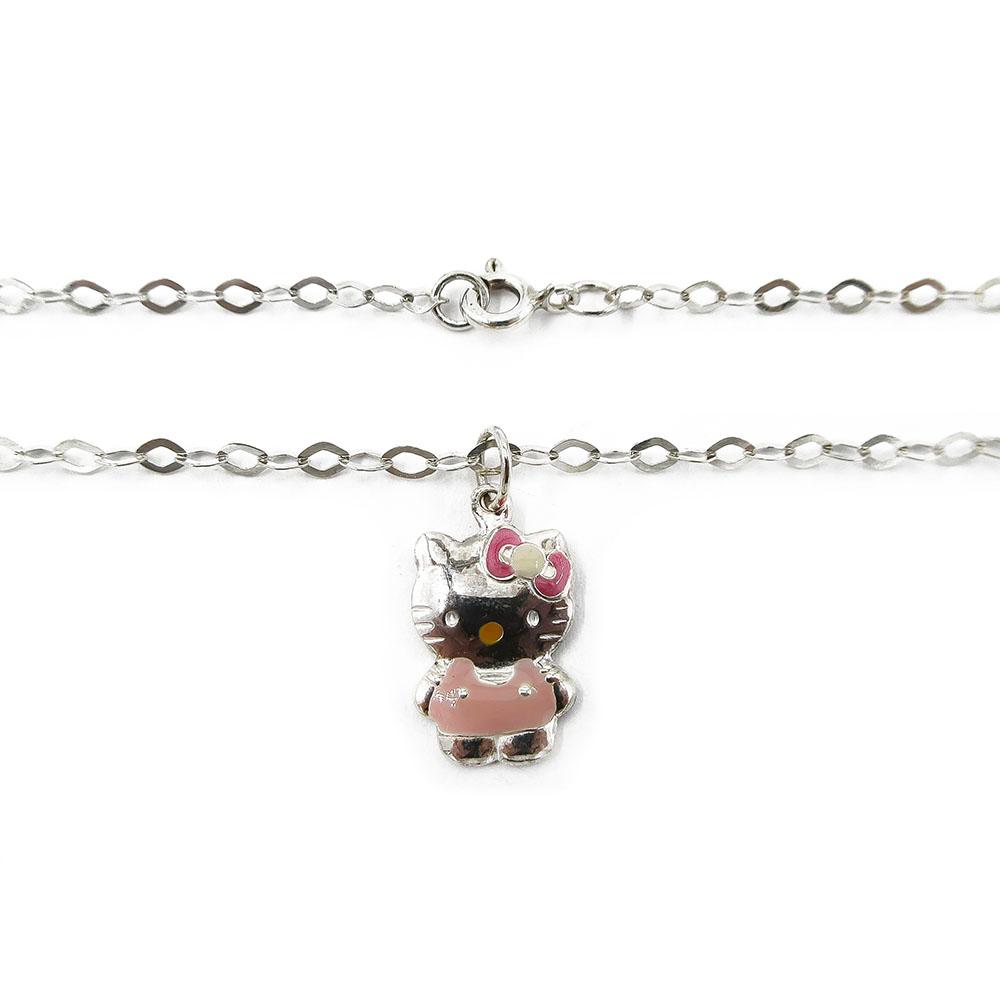 Hopeinen Hello Kitty -kaulakoru 37cm #1
