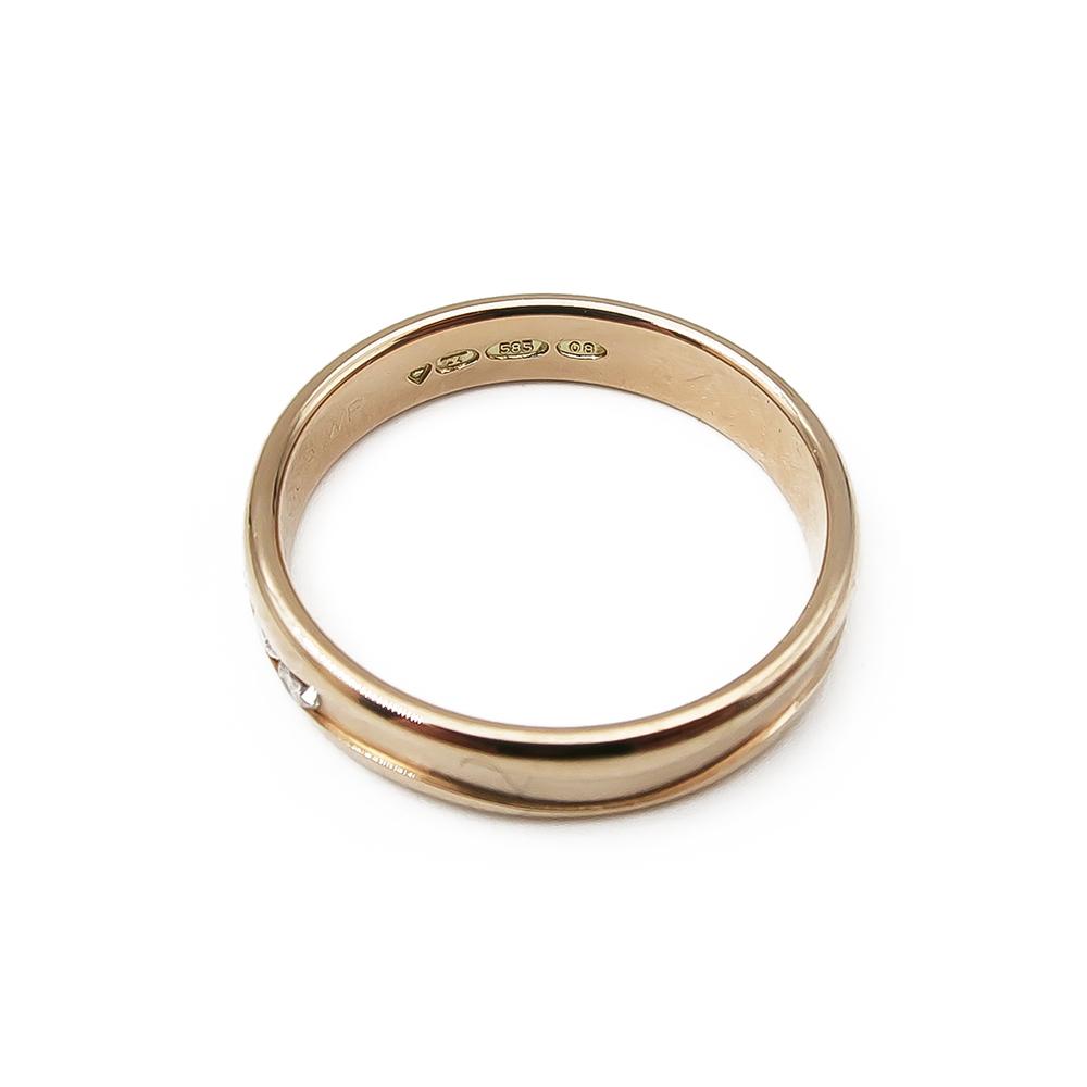 Kupittaan Kulta tim.0,09ct WP sormus koko 17,5 lev.4mm v.-91 #2