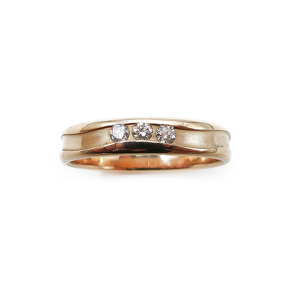 Kupittaan Kulta tim.0,09ct WP sormus koko 17,5 lev.4mm v.-91 #1