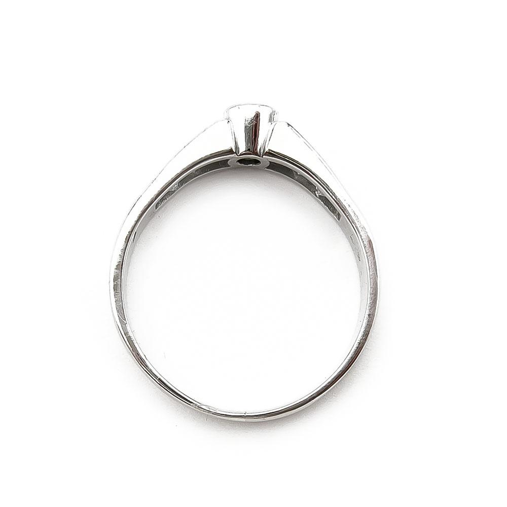 18K Valkokultainen timanttisormus 0,3ct + 6x 0,05ct 21mm #2