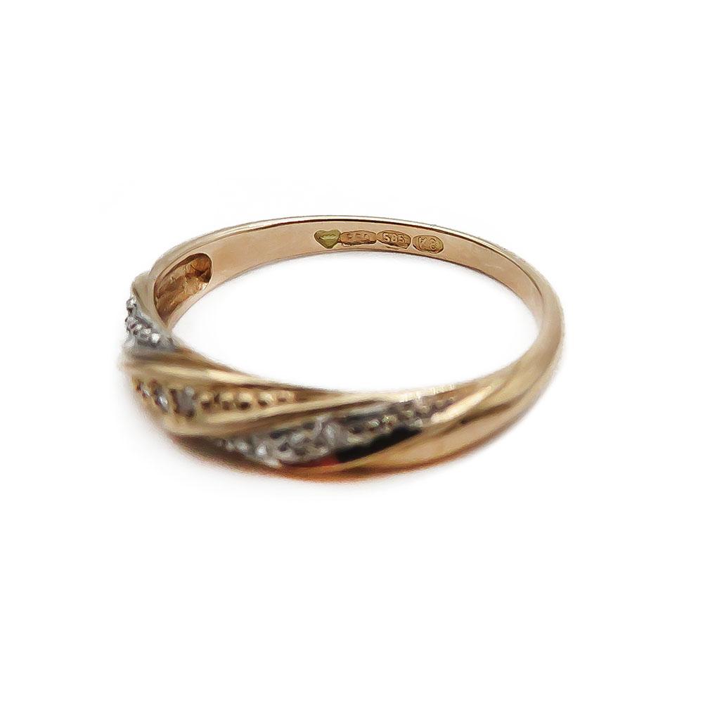 kultainen timanttisormus 17,5mm 0,05ct #3