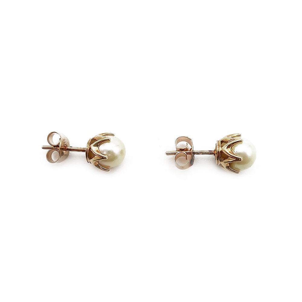 6,6mm Kultaiset helmikorvakorut #1