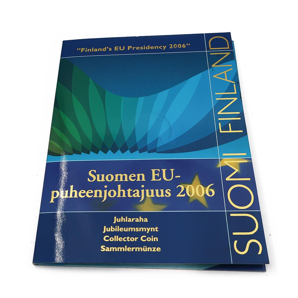 Suomen EU-puheenjohtajuus 5 € juhlaraha 2006 BU alkuperäiskansiossa – Suomen Rahapaja #0